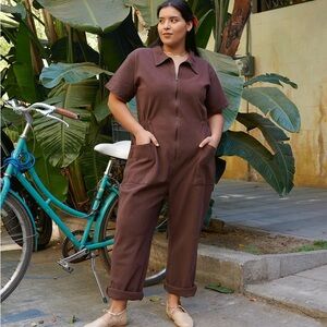 Noble Adult Utility Suit in Chocolate Cotton Signature Jumpsuit